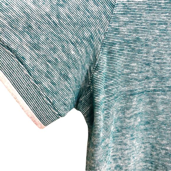 Michael Kors Turquoise White Skinny Stripe Polo Shirt - Picture 12 of 14